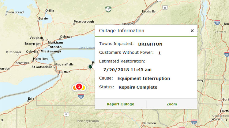 Report an Outage, Power Outages